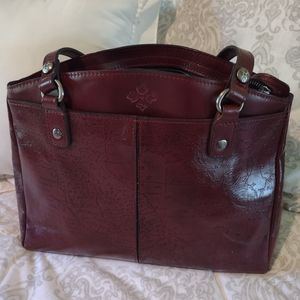 Patricia Nash Map Poppy Tote Shoulder Bag